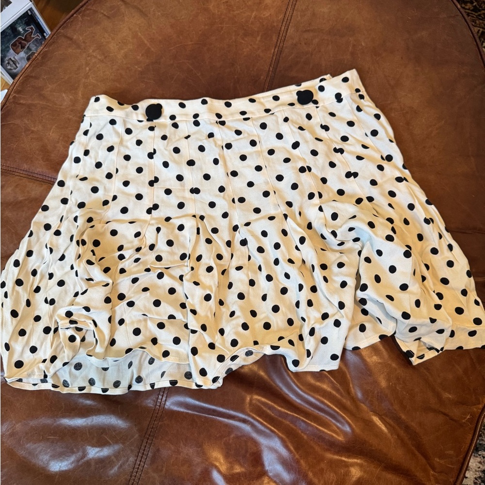 Reformation Pleated Polka Dot Skirt